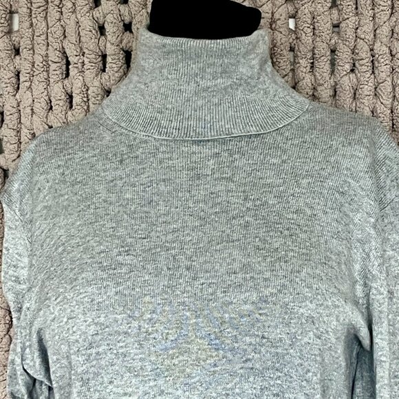Joe Fresh Heather Grey Knit Turtleneck Sweater Size Medium - Picture 2 of 7